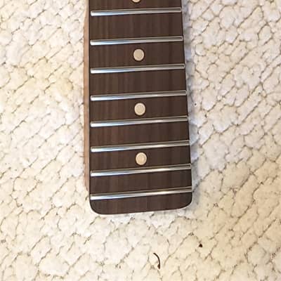 Roasted,USA made Vintage Nitro neck,Walnut insert,Rounded edges,NO fret tangs,Made for a Tele body.# MWNT-R1. "You never felt frets like this." image 8