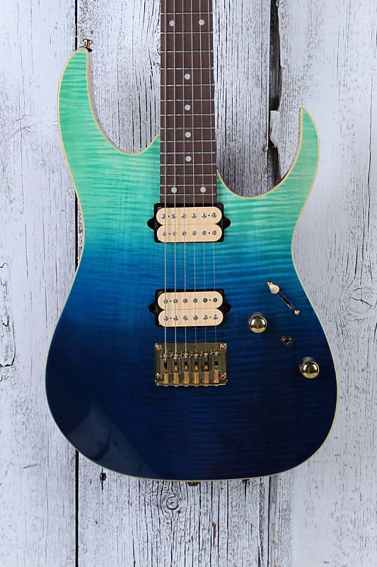 Ibanez High Performance RG421HPFM Electric Guitar Flame Maple Top Blue Reef image 1