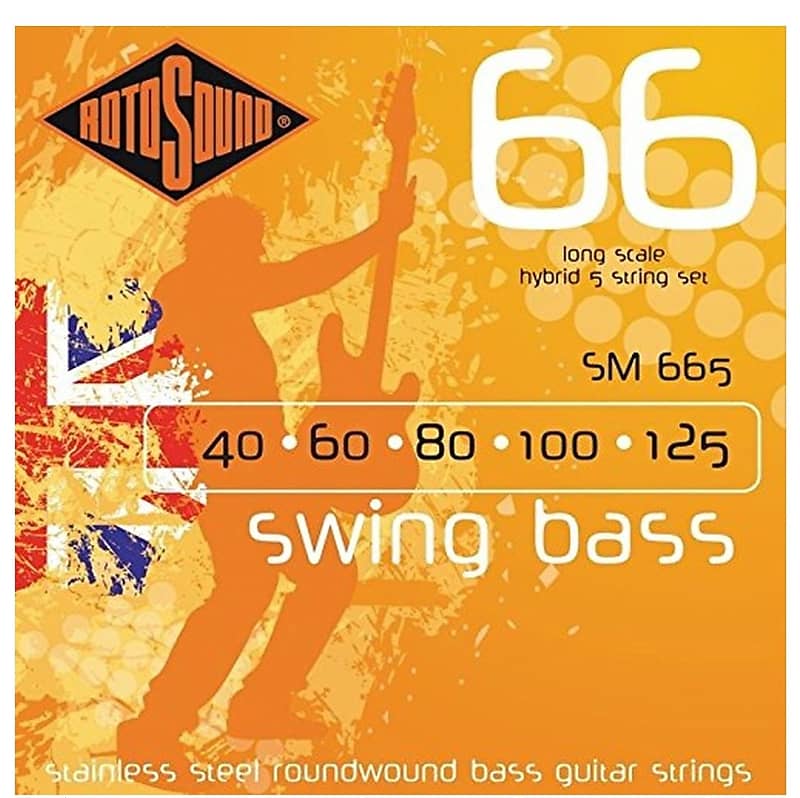 Rotosound SM665 5 String STAINLESS STEEL ROUNDWOUND BASS GUITAR STRINGS 40-125 image 1