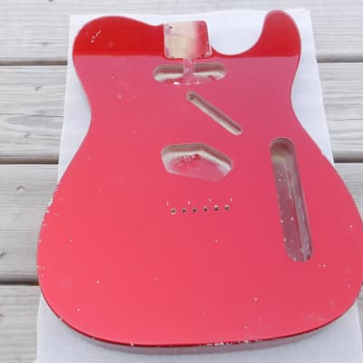 BloomDoom Nitro Lacquer Aged Relic Candy Apple Red T-Style Vintage Custom Guitar Body image 3