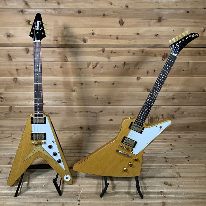 Gibson Custom Collector's Edition 1958 Korina Explorer/Flying V Brazilian  Rosewood Murphy Lab Set