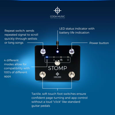STOMP Bluetooth® 4.0 Page Turner Pedal & App Controller - Color: Black image 2