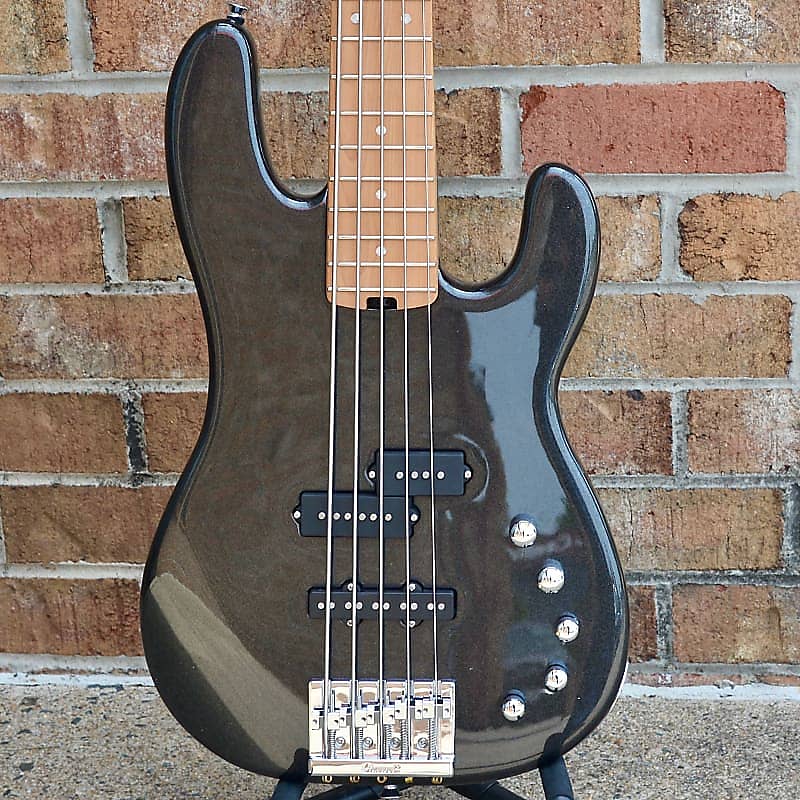 Charvel Pro-Mod San Dimas® Bass PJ V, Caramelized Maple Fingerboard, Metallic Black image 1
