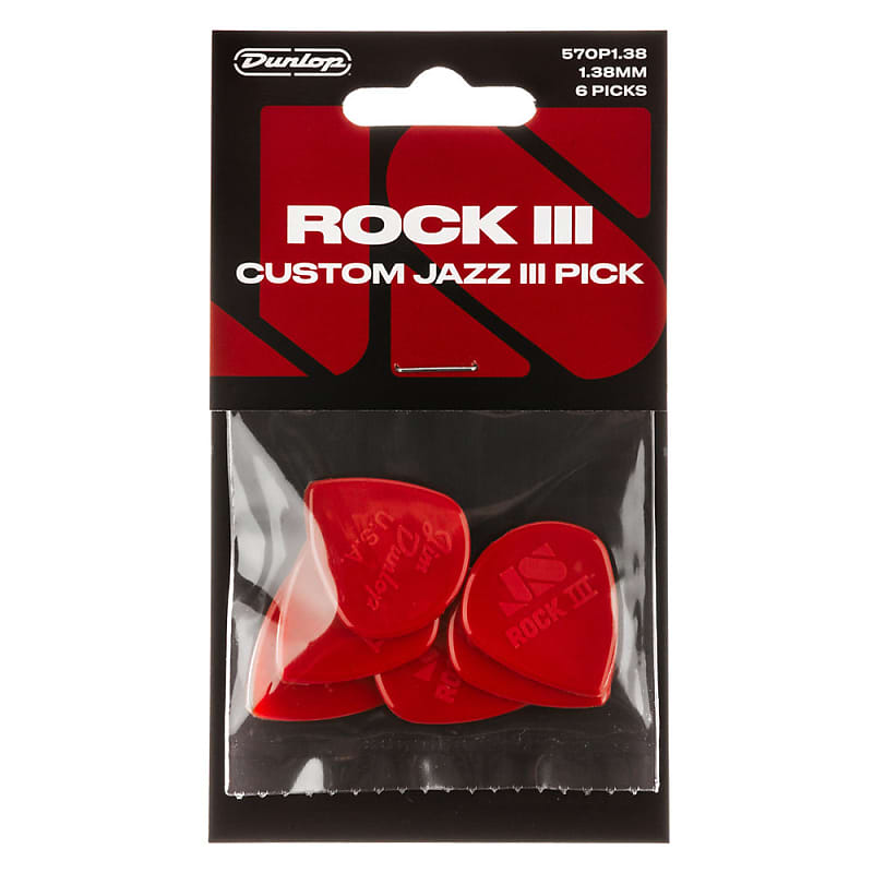 Dunlop Rock III Nylon Custom Jazz III - 6 Pack | Reverb