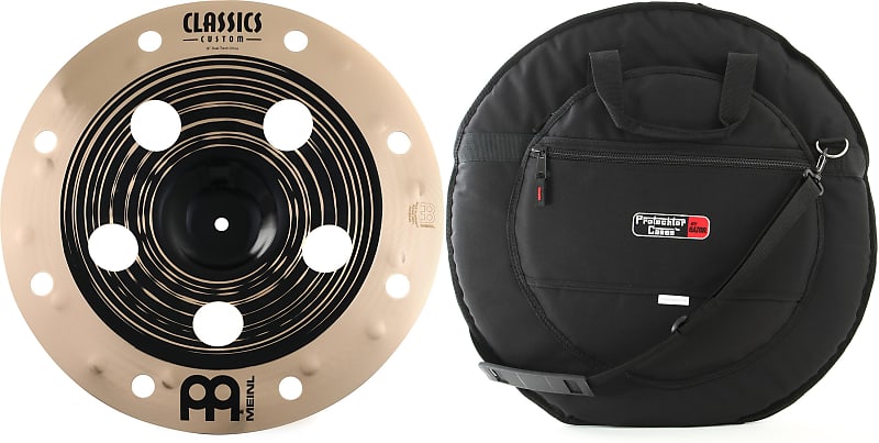 Meinl Cymbals 16-inch Classics Custom Dual Trash China  Bundle with Gator GP-12 - Cymbal Slinger Bag image 1