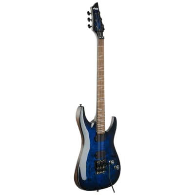 Schecter Omen Elite-6FR Electric Guitar, See-Thru Blue Burst image 4