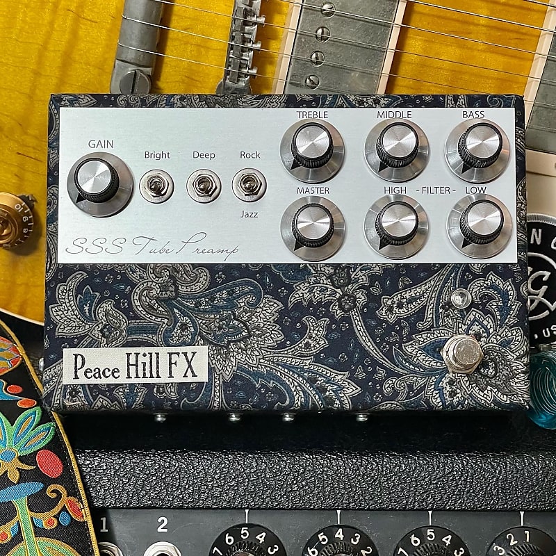 Peace Hill FX SSS Tube Preamp w/ Foot Switch - Navy/Grey Paisley  “Authorized Dealer”