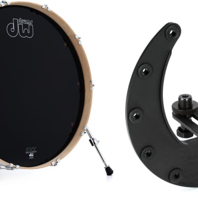 DW Performance Series Bass Drum - 18 x 24 inch - White Marine FinishPly  Bundle with Kelly Concepts The Kelly SHU Bass Drum Microphone Shockmount Kit - Composite - Black Finish image 1