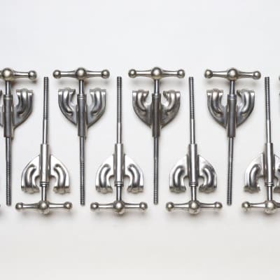 10 Pre-Radio King Slingerland Bass Drum Tension Rods & Claws, Original Washers / 1920s-30s image 8