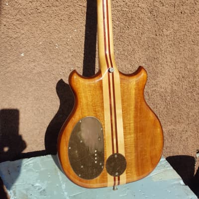 Alembic Series 1 Short scale bass 1979 Koa top. w/original Blue Alembic case.Additional Price Drop. image 7