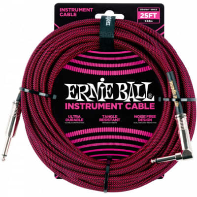 ERNIE BALL 6062 Instrumentenkabel Kl-WKl 7,62m, schwarz/rot for sale