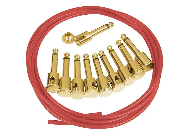 George L's Effects Pedalboard Cable Kit with Unplated Brass Plugs - 10' image 1