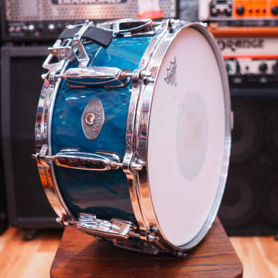 Tama 1465 snare drum See thru blue image 3