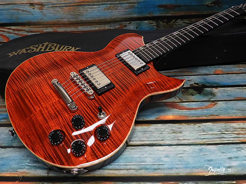 Washburn Idol WI568 USA Custom Shop Dark Red/Amber Reverb