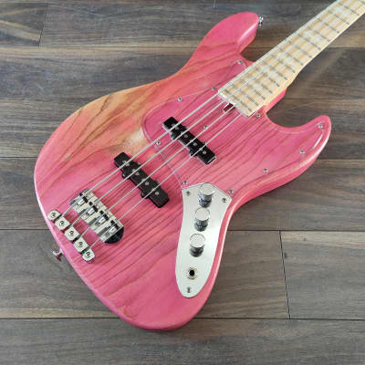 2010 Bacchus Japan Handmade Series WL4/ASH 70's Jazz Bass (Oiled Pink) image 1