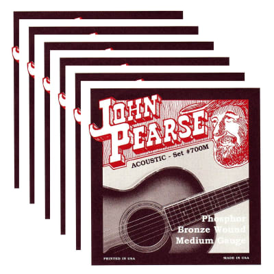 John Pearse Acoustic Strings Phosphor Bronze Medium 13-56 (6 Pack Bundle) image 1