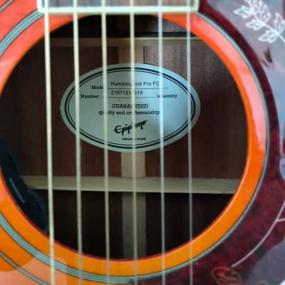 Epiphone Hummingbird Pro Acoustic/Electric Guitar 2010s - Faded Cherry Sunburst image 3