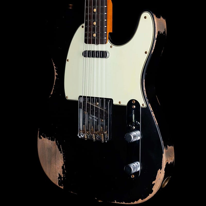 Fender Custom Shop 1963 Telecaster Heavy Relic Rosewood Board Black image 1