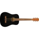Fender FA-15 3/4 Scale Steel Walnut Fingerboard Acoustic Guitar w/ Gig Bag - Black