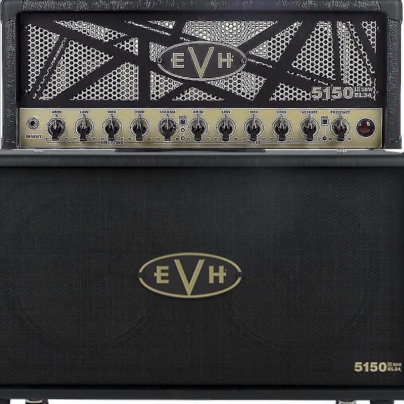 EVH  5150III EL34 50W Tube Head and matching 212 cab., Black/Gold image 1
