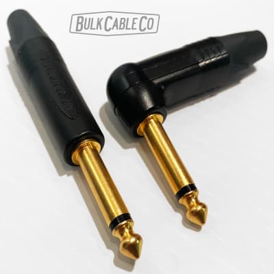 Mogami 2524 - 1 FT Guitar Cable - Neutrik Gold Connectors -  Right Angle RA Plug To Straight ST End image 12