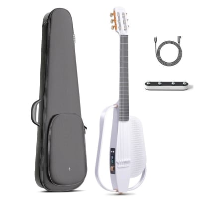 Enya 2024 NEXG 2N Smart Audio Classical Guitar (White) with Case and Wireless Pedal for sale