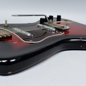 1960's Silvertone 1452 Danelectro Redburst Lipstick Pickup Electric Guitar image 7
