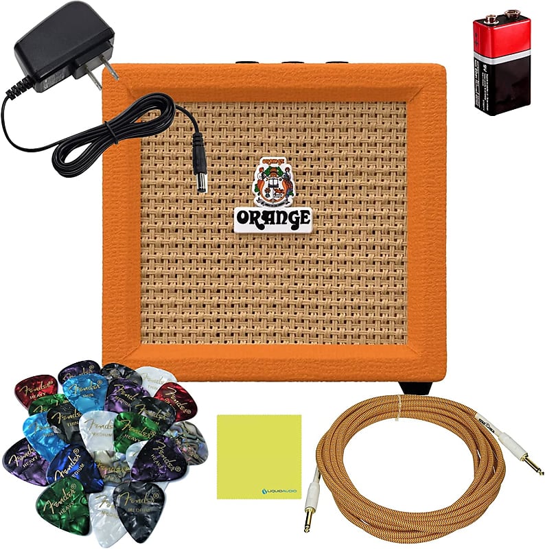 Orange Amps Crush Mini 3W Guitar Combo Amp Bundle w Power Adapter