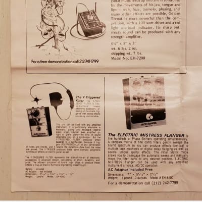 Promo Electro-Harmonix Big Muff Electric Mistress Flanger 1970's 80's image 5