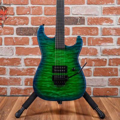 Charvel USA Custom Shop San Dimas Master Built by “Red” Dave Nichols for Namm #403 Quilted Maple Top Green Blue Burst 2024 w/OHSC image 1