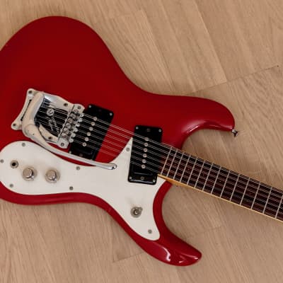 1960s Mosrite Ventures Model XII Vintage 12 String Electric Guitar Red w/ Case, USA-Made image 9