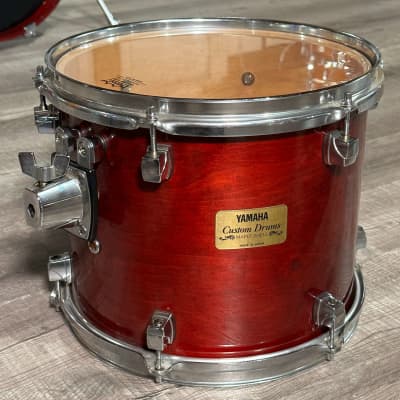 Used Yamaha Maple Custom 5pc Drum Set Red Lacquer image 6