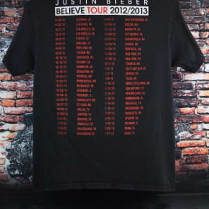Justin Bieber Concert T-shirt 2012/2013 Believe Tour Large