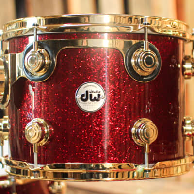 DW Collector's Cherry HVLT Ruby Glass Drum Set - 20,10,12,14 - SO#1313389 image 5