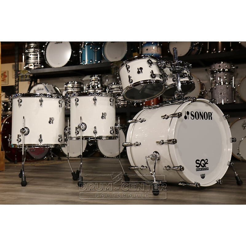 Sonor SQ2 Maple 5pc Drum Set White Sparkle Gloss | Reverb