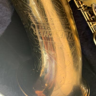 The Buescher Aristocrat Art Deco series I 1937 tenor saxophone with case image 2