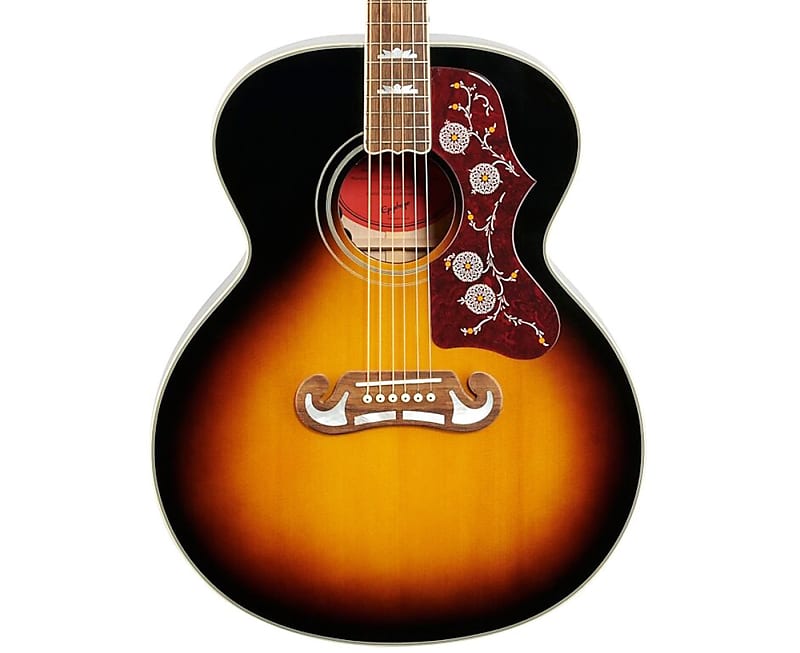 Epiphone Inspired by Gibson J-200 Jumbo Acoustic-Electric Guitar in Aged Vintage Sunburst Gloss image 1