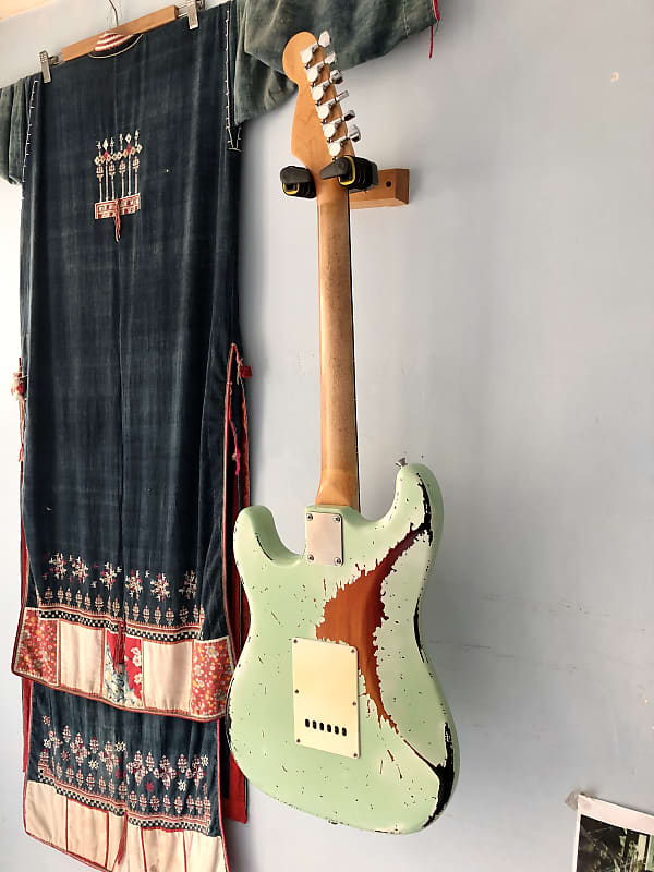 🥑 Surf Green 🥑 Relic Aged 神田商會 GRECO Vintage Japan Stratocaster 電結他  Guitar。木 吉他 (Clean! ) 舊化 Lawsuit Guitar Rock Custom shop parts 配件 琴橋 御茶の水  pink ...