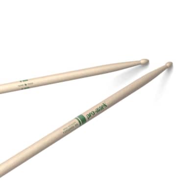 Promark Classic 5A Natural Hickory Wood Tip Drumstick image 2