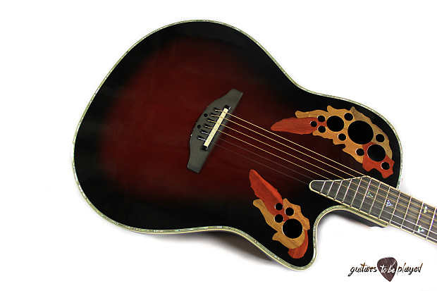 Used 2012 Ovation Custom Elite C2078AX Acoustic Guitar Red