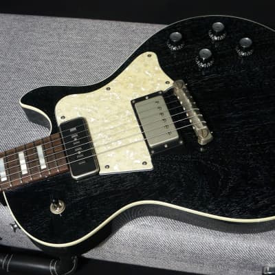 Patrick James Eggle Guitars Macon Vintage in Grained Black w/ Pearloid Headstock image 6