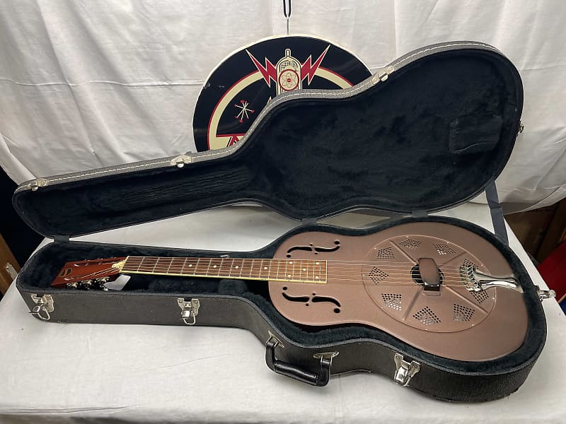 National Delphi Resophonic Resonator Acoustic Guitar with Highlander Pickup + Case 1999 -- Local Pickup Only image 1