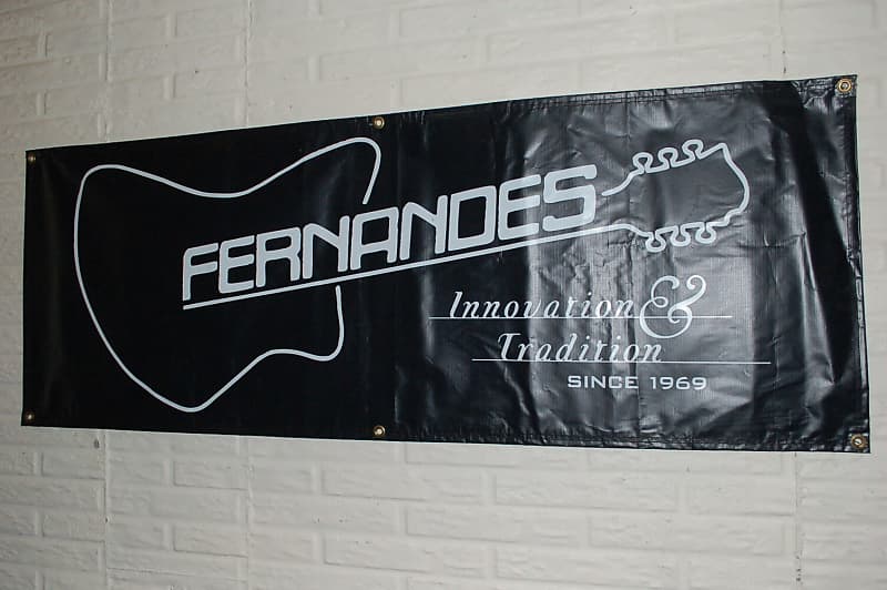 Fernandes Since 1969 Guitar Banner Store Dealer Display Banner 2' x 6' Plastic image 1
