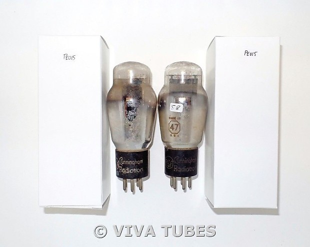 Matched Pair RCA Cunningham Radiotron USA Type 47 ENGRAVED Matched Pair RCA Cunningham Radiotron USA Type 47 ENGRAVED