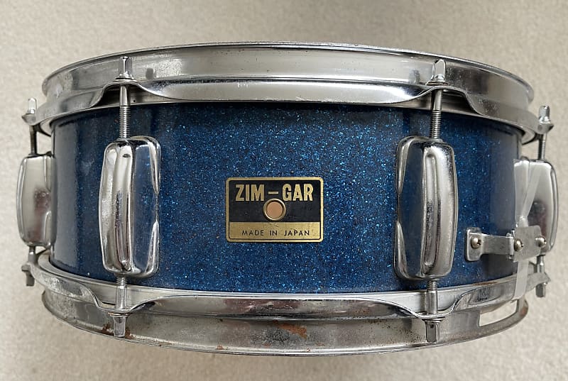 MIJ ZIMGAR SNARE DRUM LATE 60’s BLUE SPARKLE Reverb