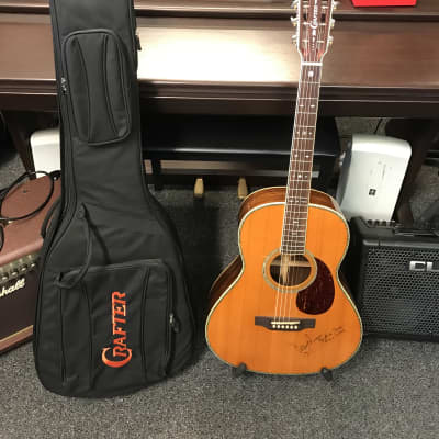 Crafter TA-050/AM Parlor acoustic guitar previously owned by Damon Johnson of Thin Lizzy band/ Alice Cooper band/ Brother Cane/ etc. excellent with case for sale