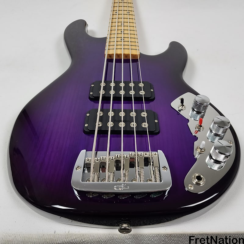 G&L CLF Research L-2500 Purpleburst Ash 5-String Bass Tri