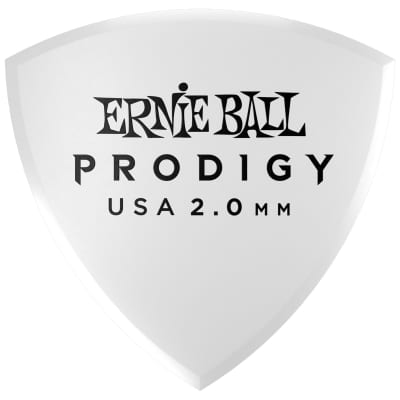 Ernie Ball 2.0mm White Large Shield Prodigy Picks 6-pack image 1