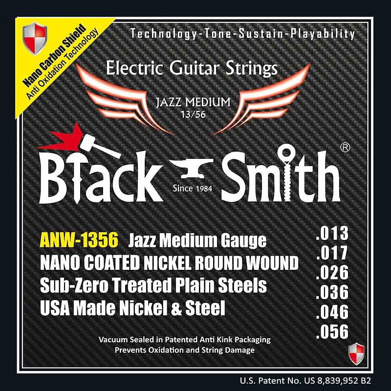 Black Smith électrique 13-56 coated - Jeu de cordes guitare électrique image 1