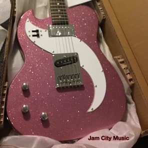 Daisy Rock Tom Boy Deuce Pink Sparkle Electric 6 string | Reverb